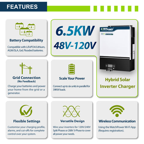 48V 6.5KW Hybrid Solar Inverter