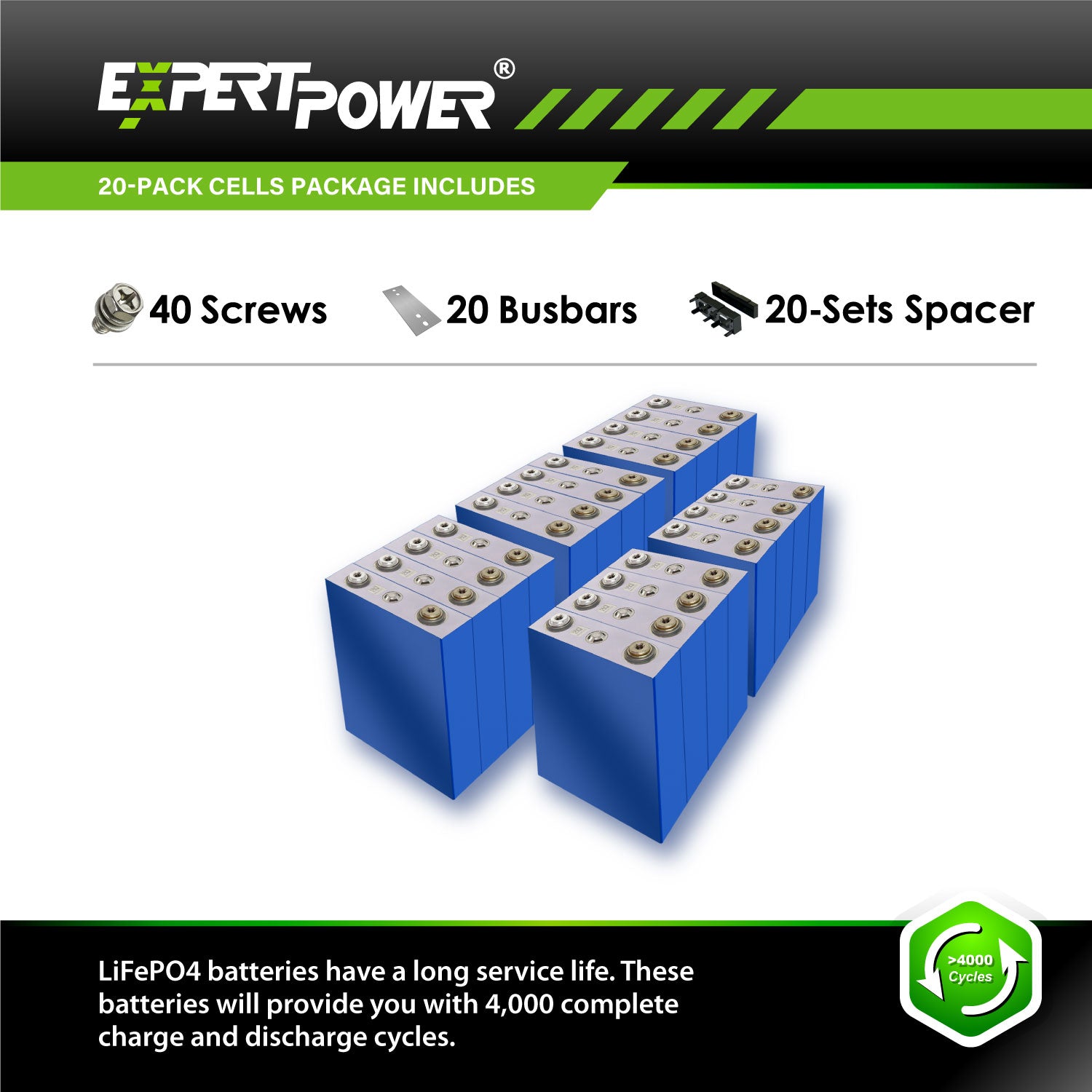 3.2V 100Ah LiFePO4 Cells - ExpertPower Direct