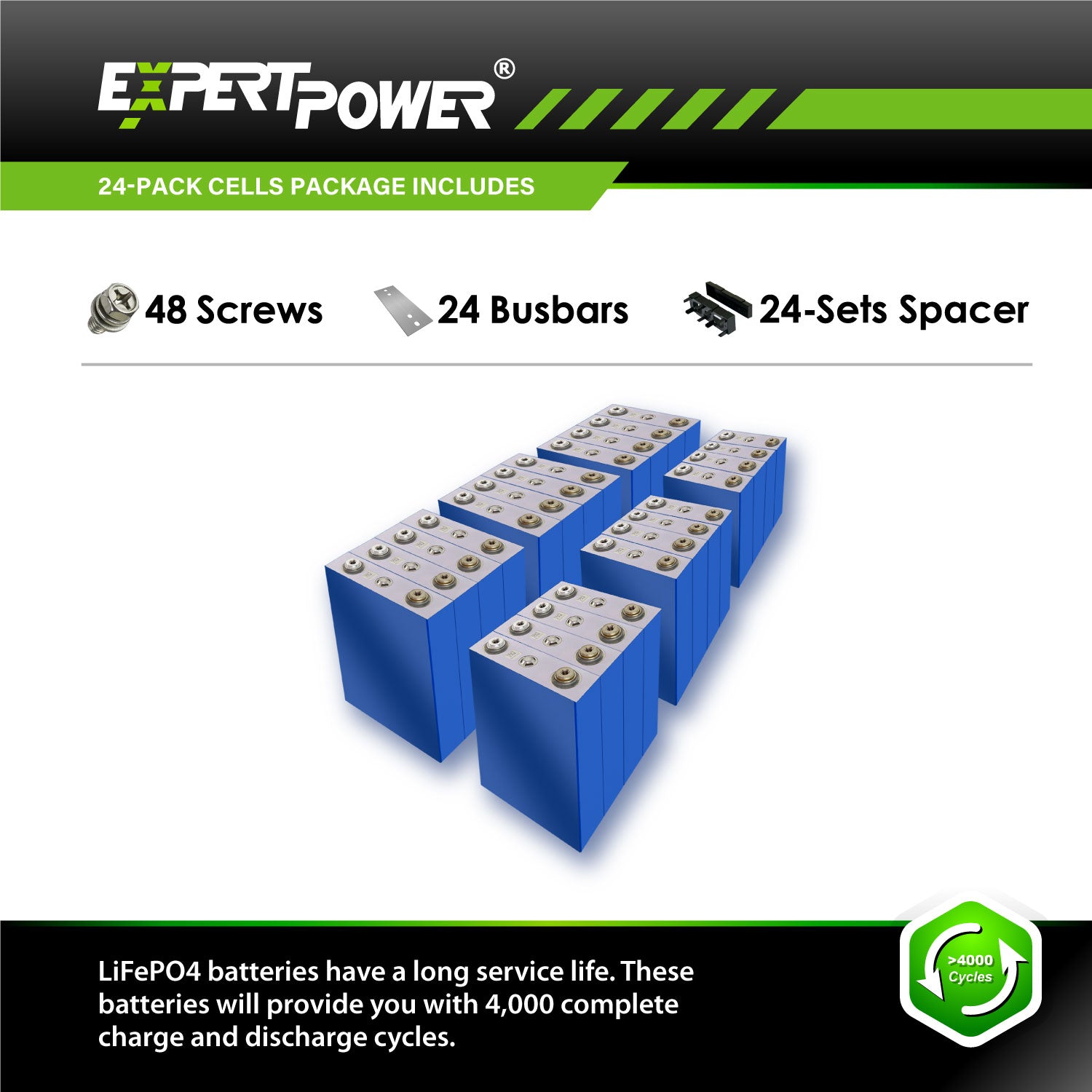 3.2V 100Ah LiFePO4 Cells - ExpertPower Direct