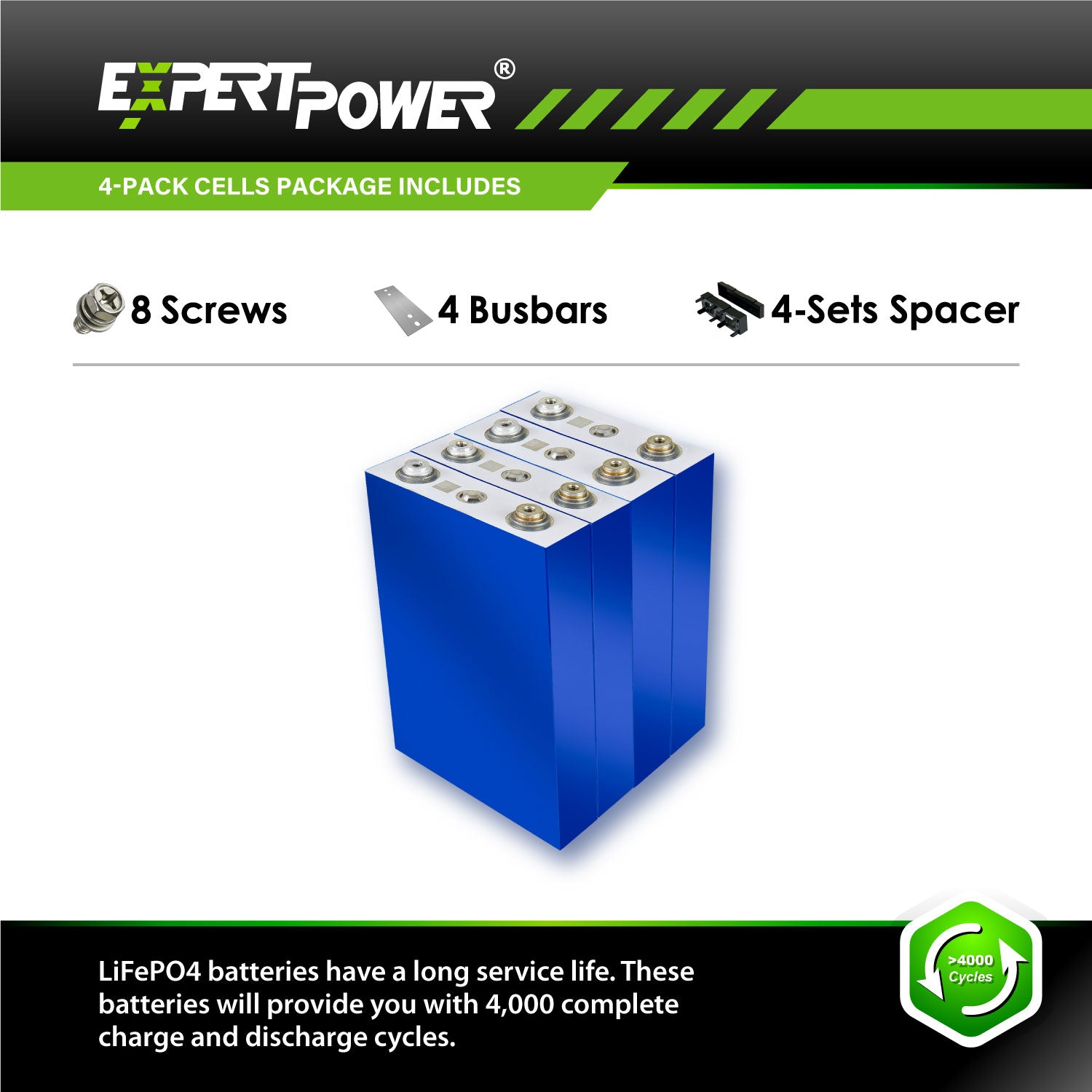 3.2V 100Ah LiFePO4 Cells - ExpertPower Direct