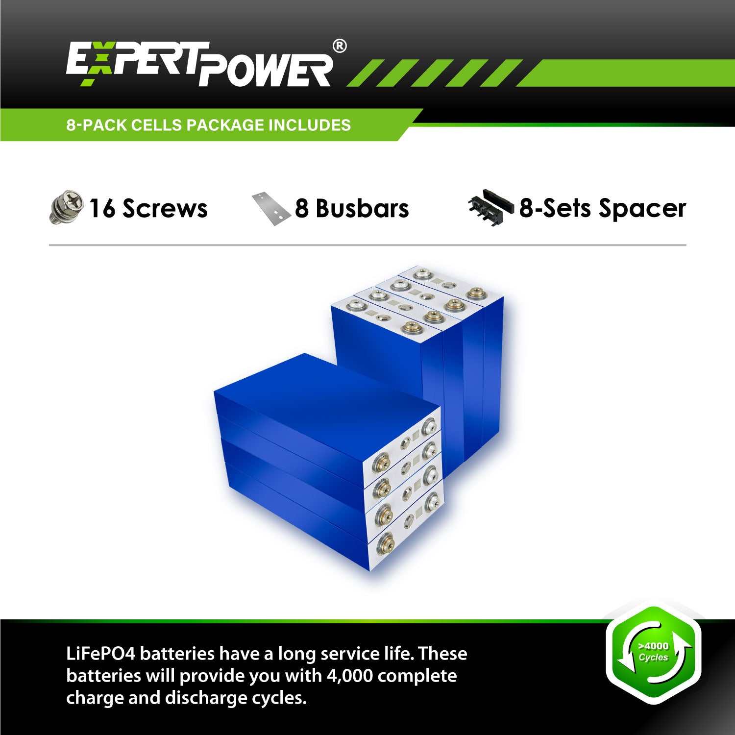 3.2V 100Ah LiFePO4 Cells - ExpertPower Direct