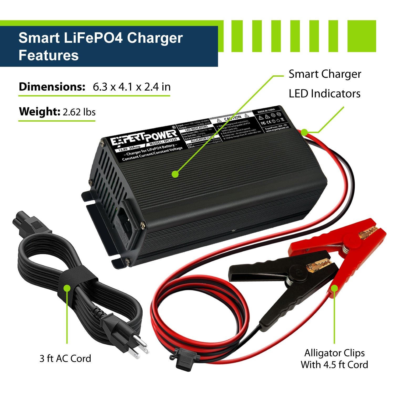 12V 20A Charger - EPC1220 - ExpertPower Direct