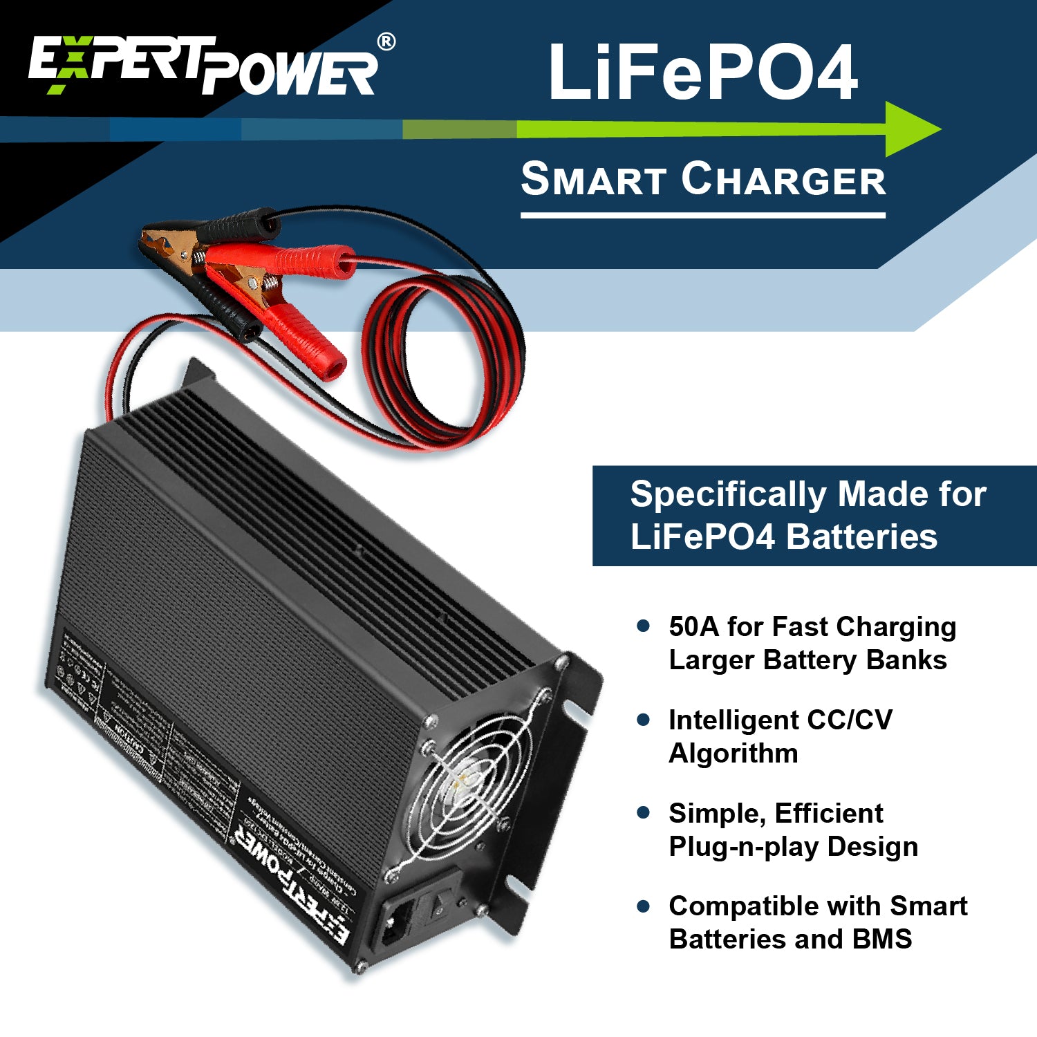 12V 50A Charger - EPC1250 - ExpertPower Direct
