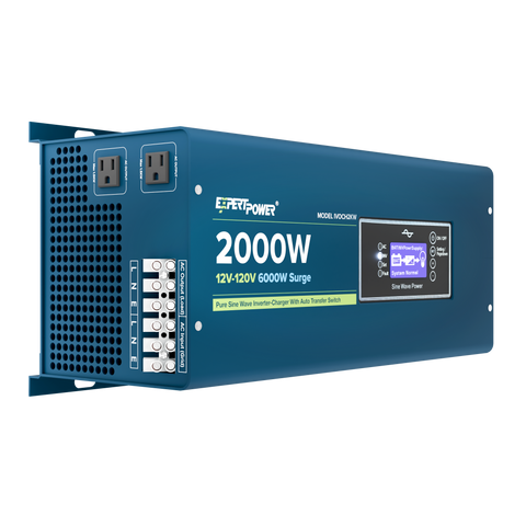 Cargador inversor de onda sinusoidal pura de 12V y 2KW 