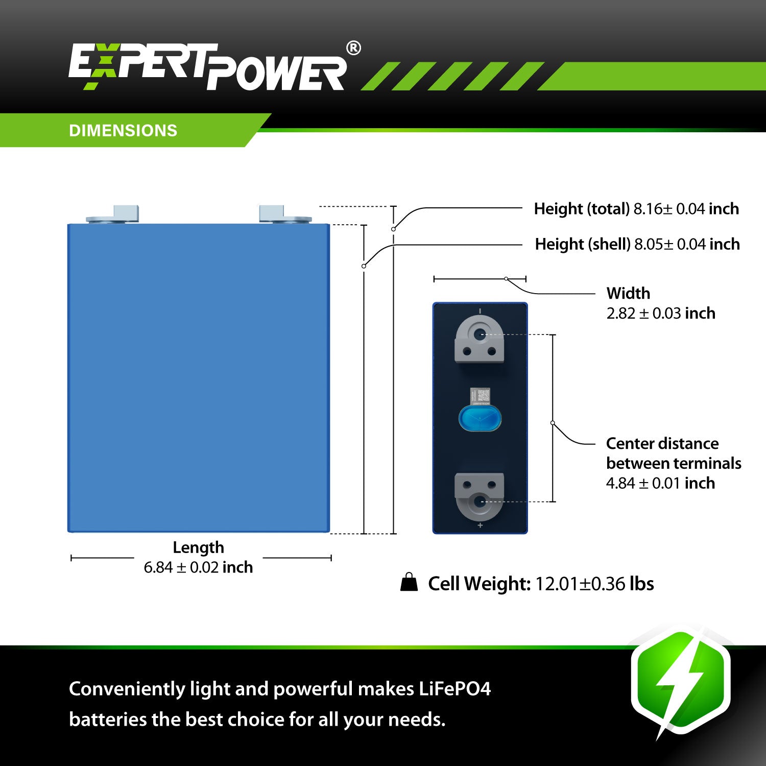 3.2V 304Ah LiFePO4 Cells - ExpertPower Direct