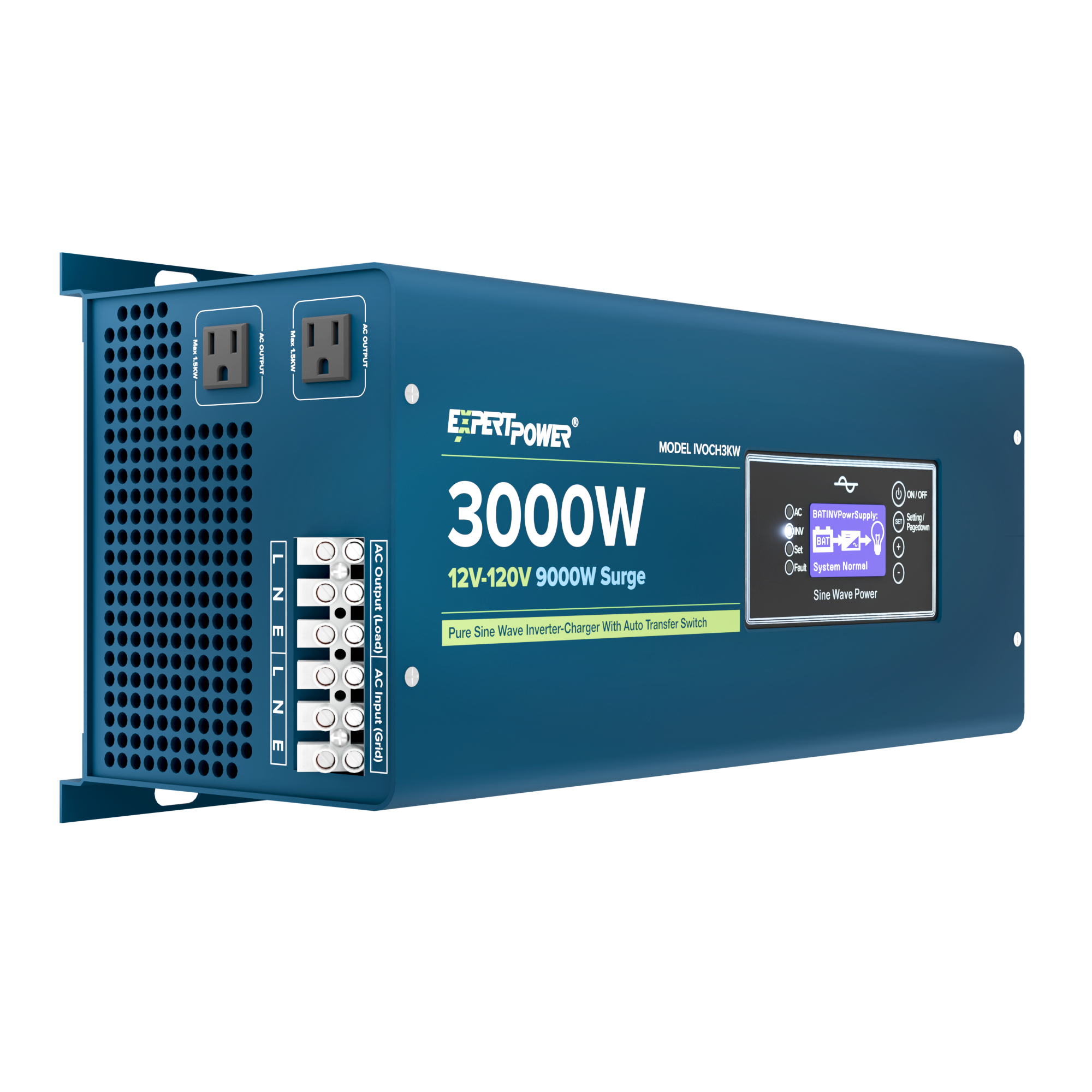 Cargador inversor de onda sinusoidal pura de 12V y 3KW<p> [Elemento de cuadro abierto]</p>