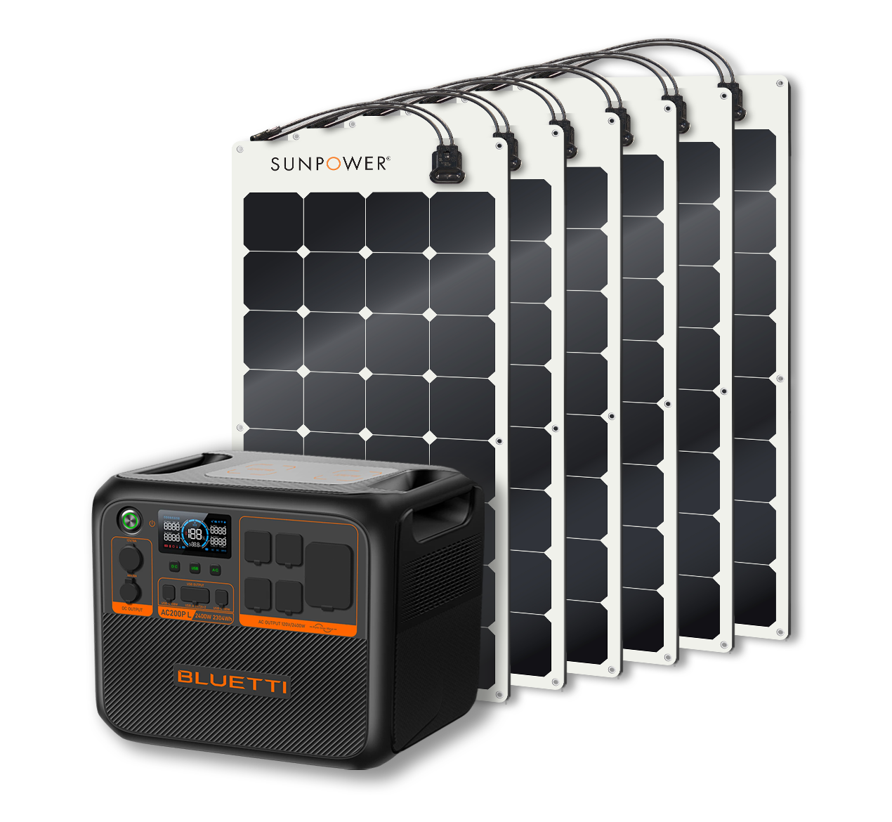 camping solar panels BLUETTI AC200PL Portable Power Station | 2400W - 2304Wh + Up to 12 x S