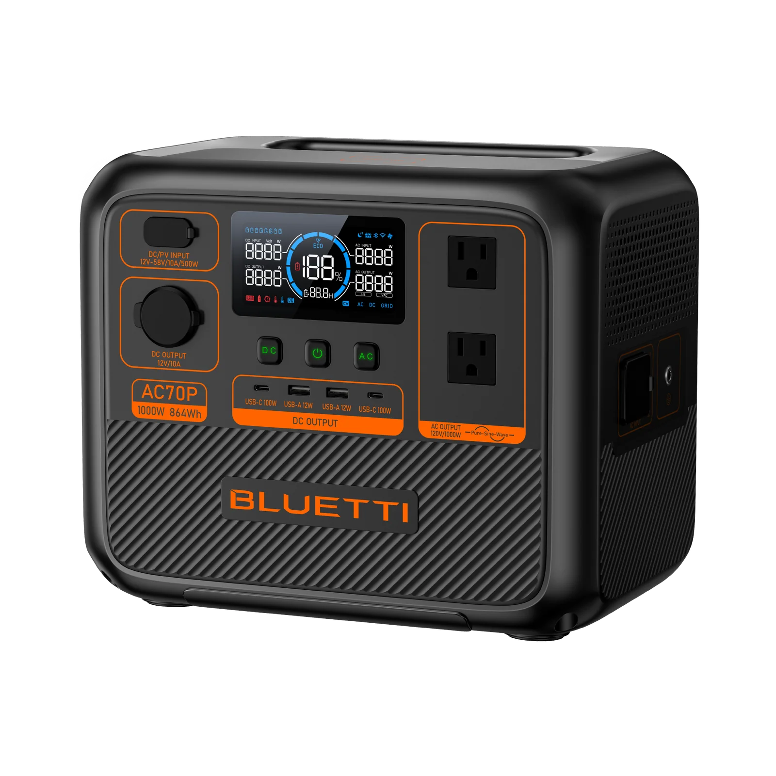 BLUETTI AC70P Portable Power Station | 1000W 864Wh