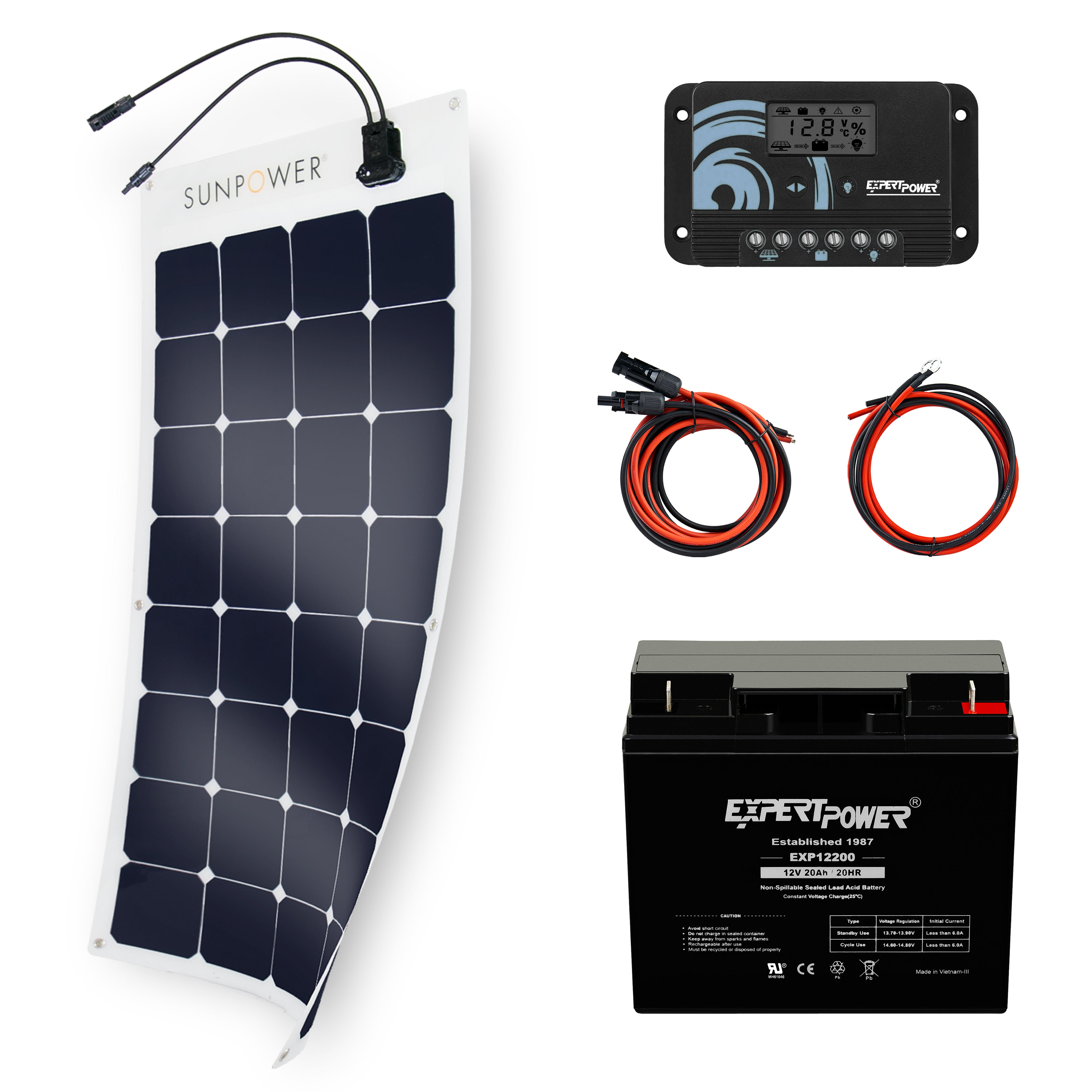 240WH AGM | 100W - SunPower - ExpertPower Direct