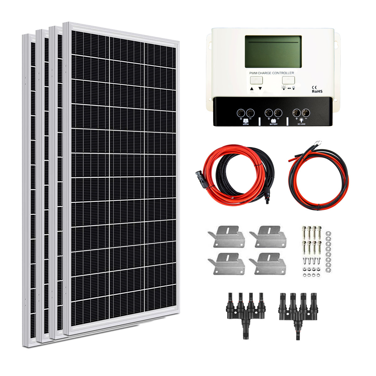 400W Off-Grid Solar Panel System Kit | 30A 40A 60A PWM MPPT Solar ...
