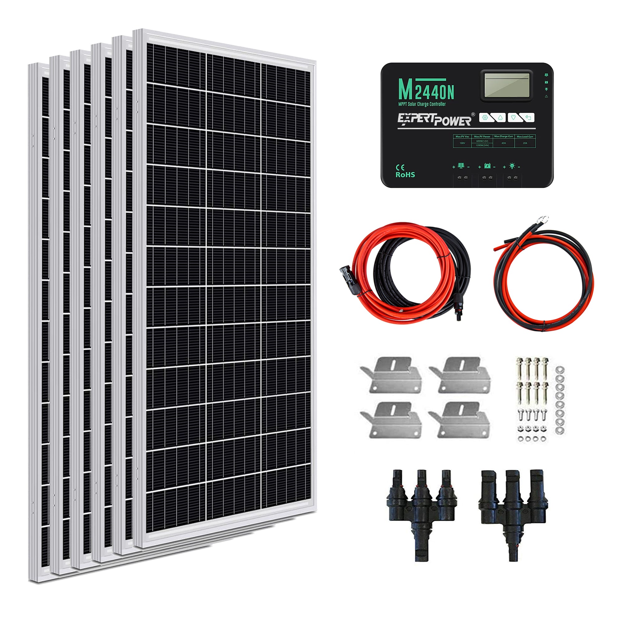600W Off-Grid Solar Panel System Kit | 40A 60A 100A MPPT Solar Charger ...