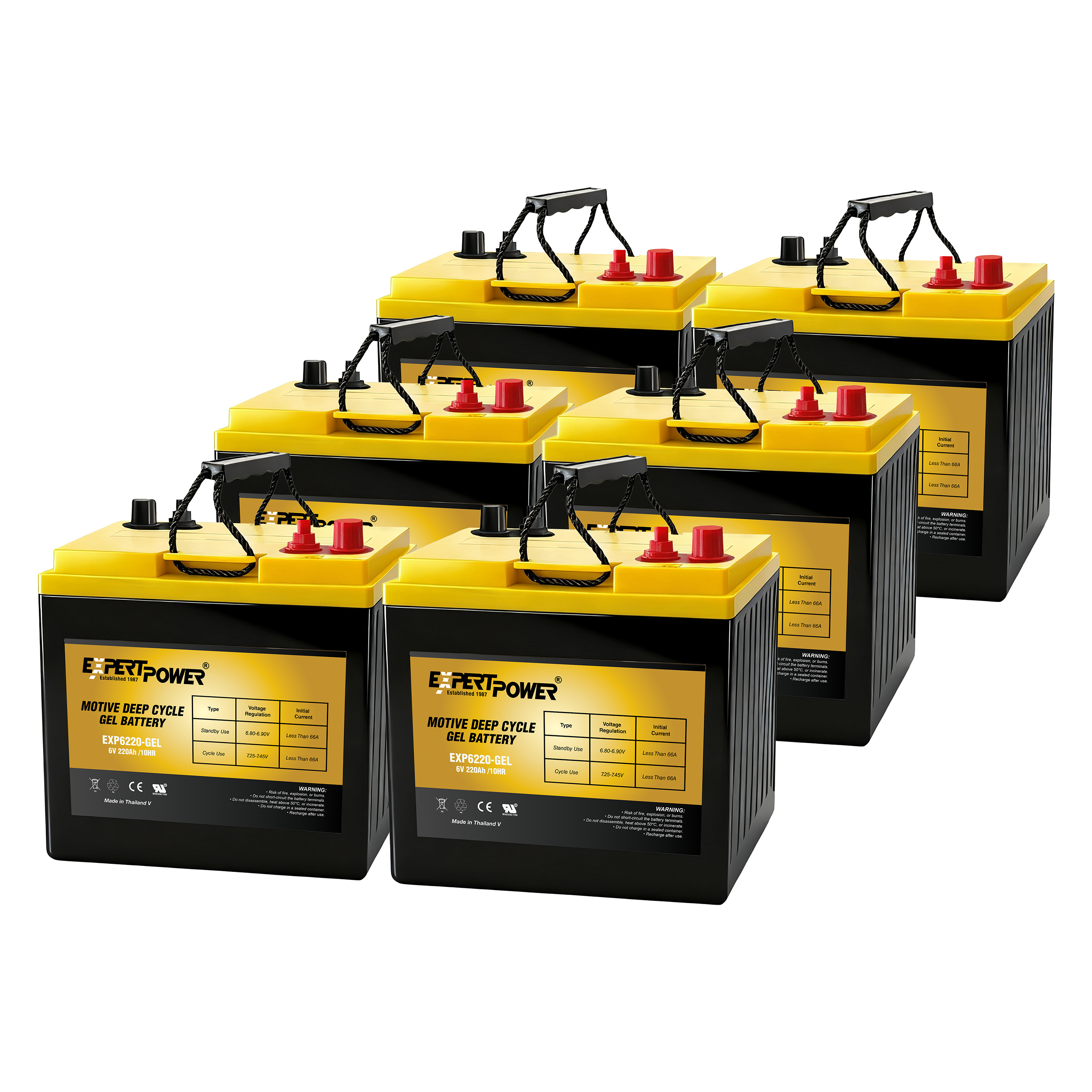 EXP6220-GEL  6V 220Ah Gel Deep Cycle Motive Battery