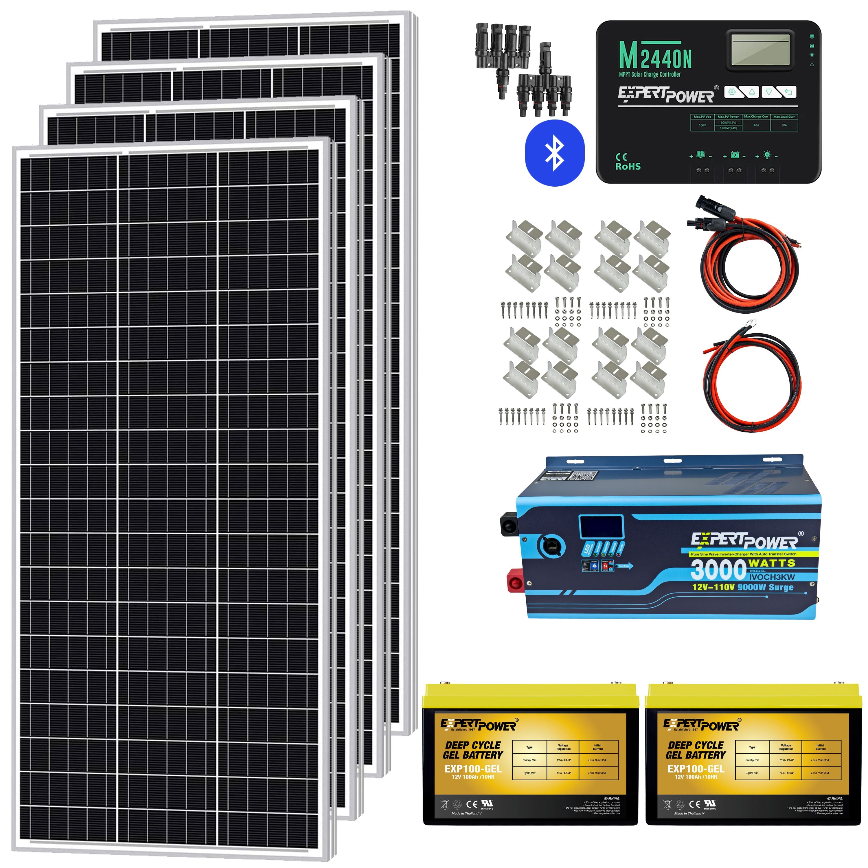 2.4KWH GEL | 400W | 3KW - ExpertPower Direct
