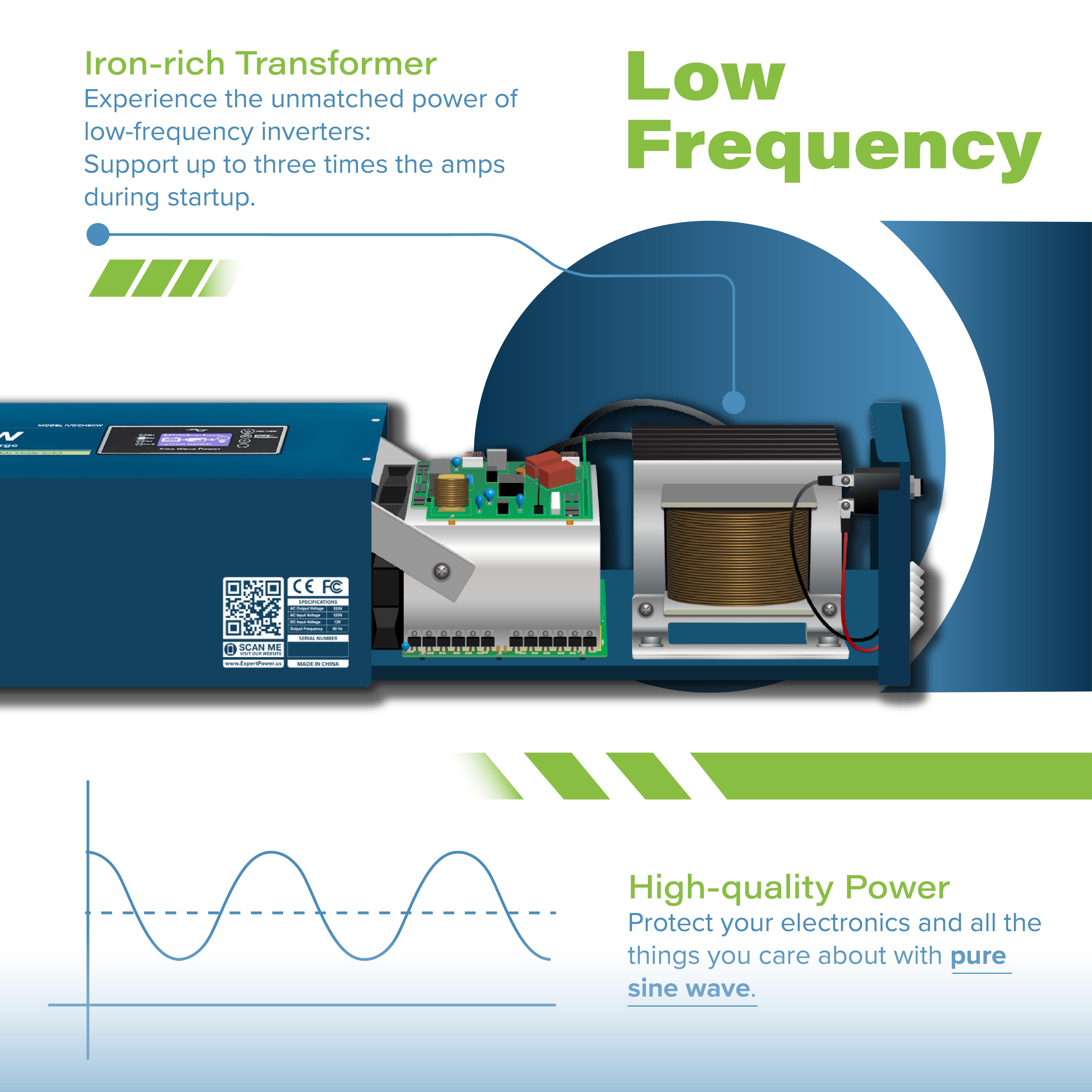 12V 3KW Pure Sine Wave Inverter Charger