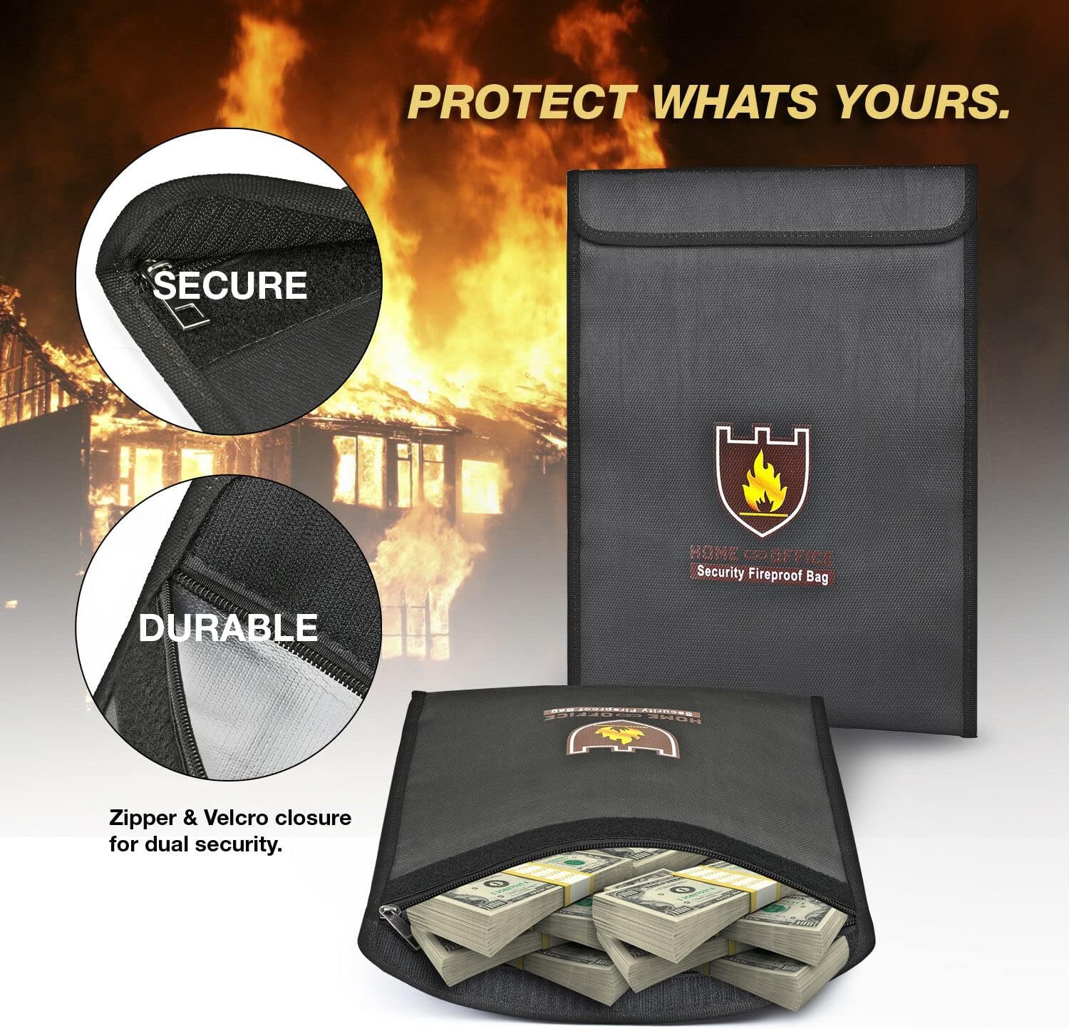 LiPo Fireproof Explosion-Proof Safety Bag | Water-Resistant Document & Money Storage Pouch (15" x 11")