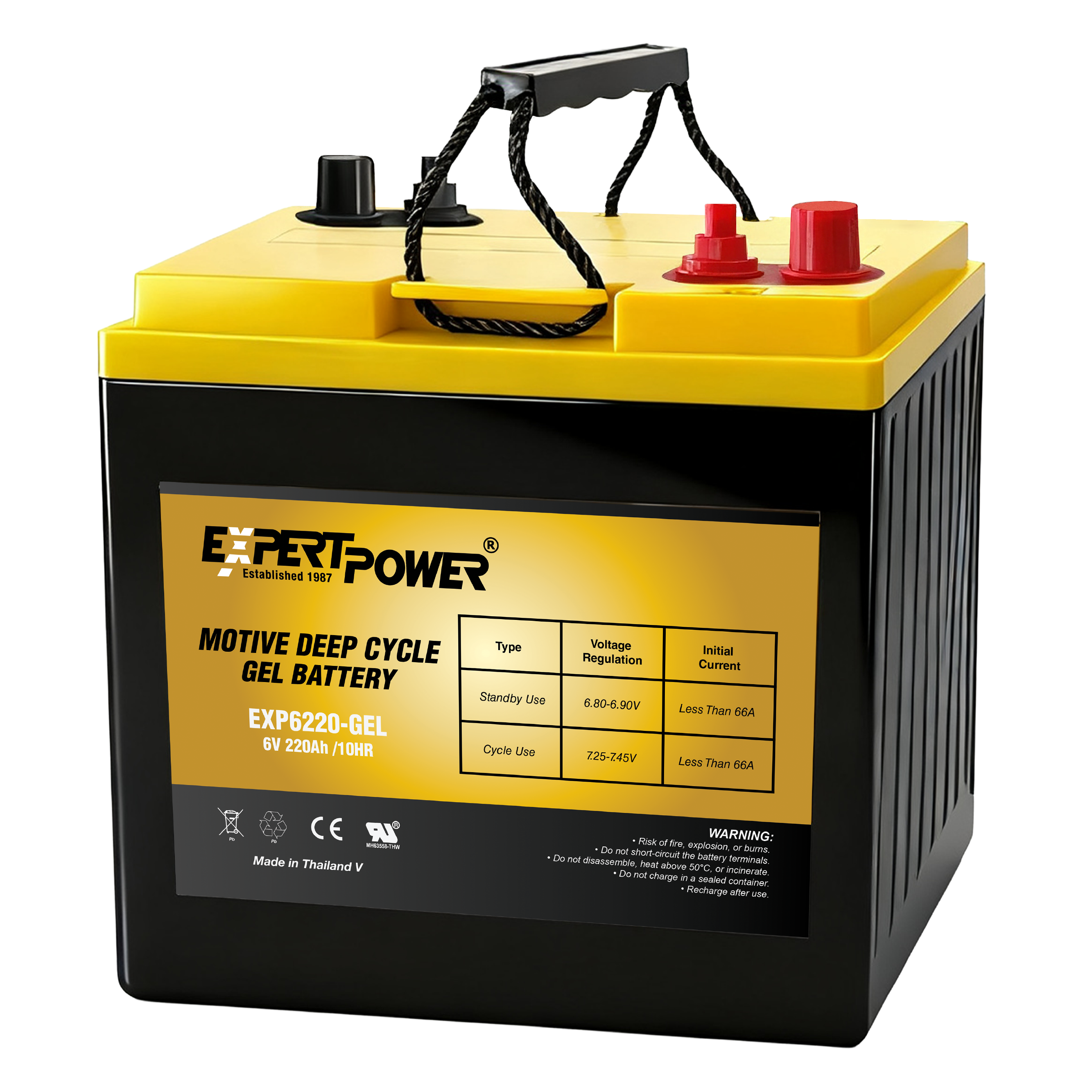 EXP6220-GEL  6V 220Ah Gel Deep Cycle Motive Battery