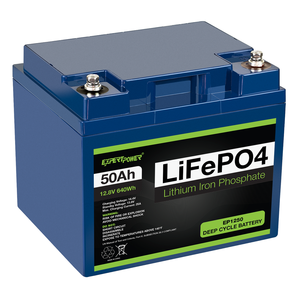 12V 50Ah LiFePO4 - EP1250 <p> [Open Box Item]