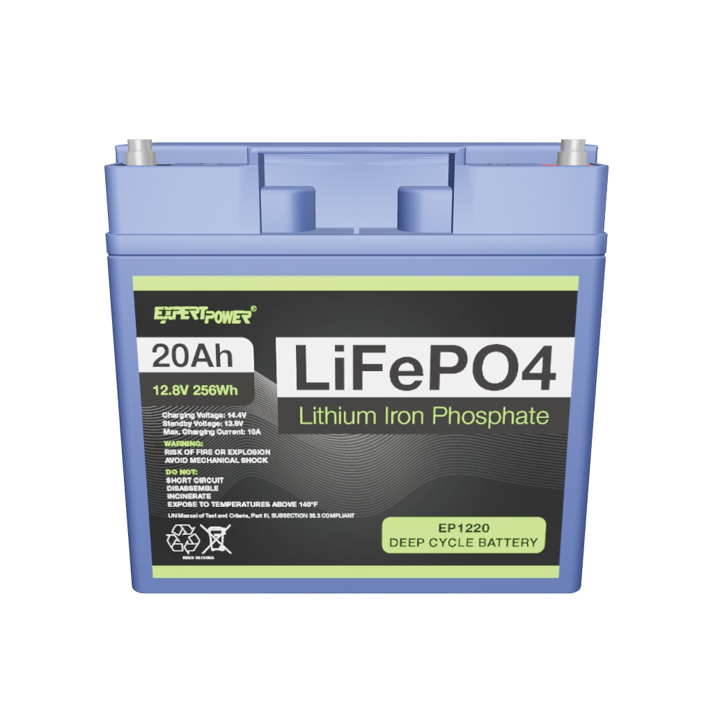 12V 20Ah LiFePO4 Deep Cycle Rechargeable Battery, 2500-7000 Life Cycles &  10-Year lifetime, Built-in BMS