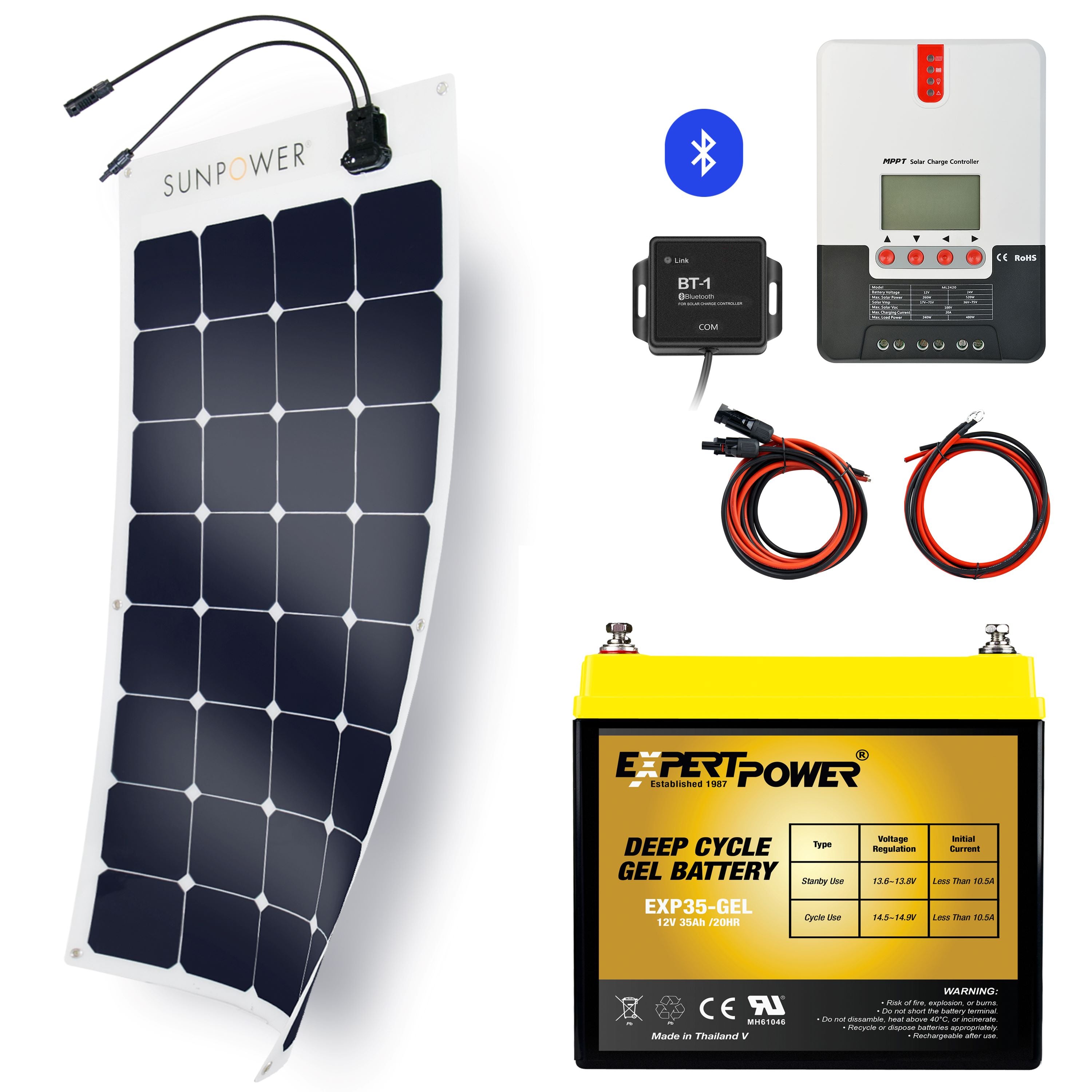420WH GEL | 100W - SunPower - ExpertPower Direct