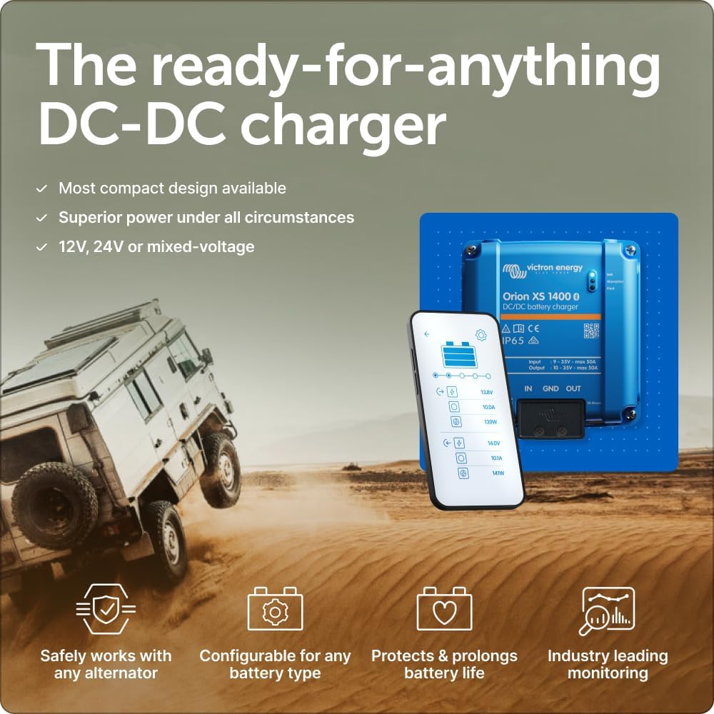 Victron Energy Orion XS 1400, 12/24-Volt 50 Amp DC-DC Battery Charger