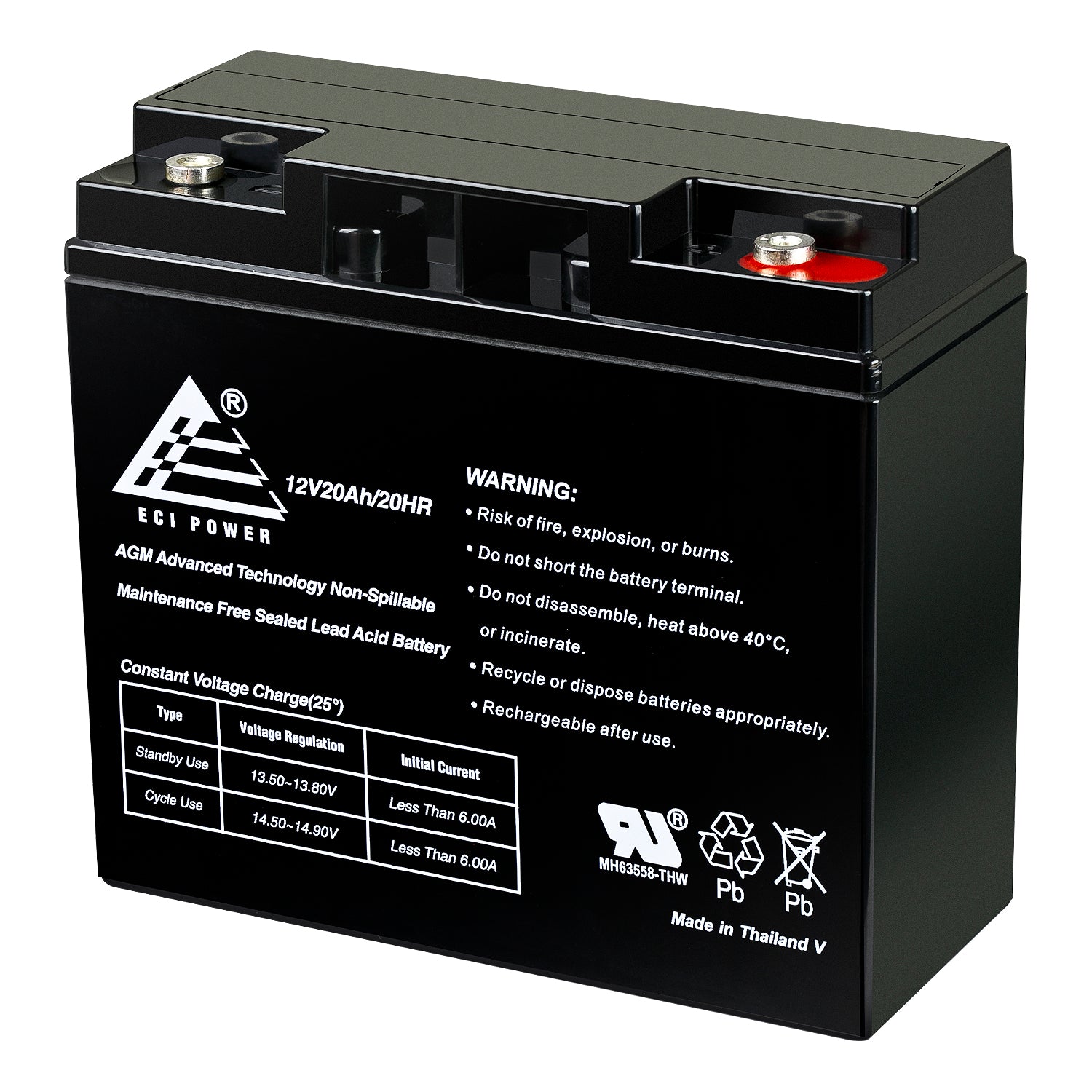 ECI12200 12V 20Ah (Threaded Terminals) - ExpertPower Direct