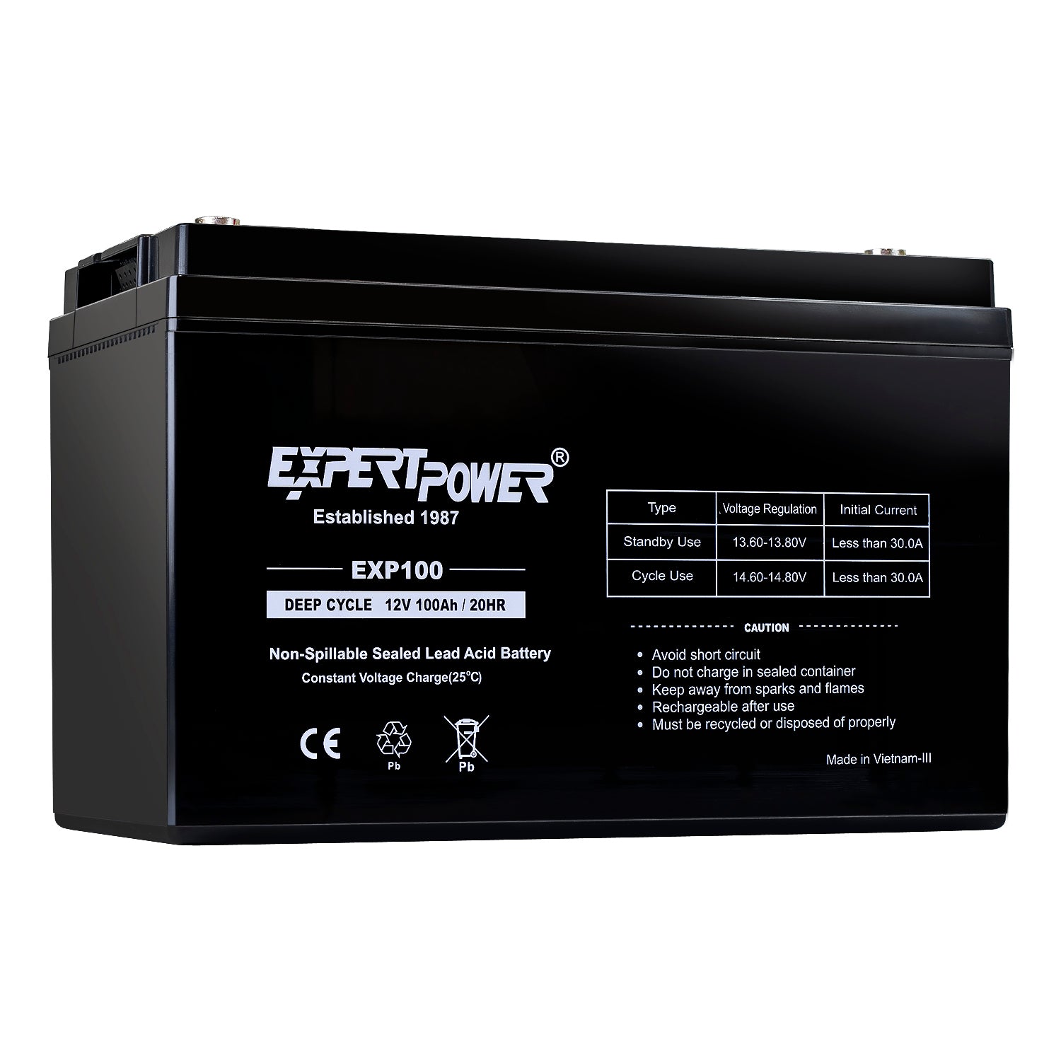 EXP100 12V 100Ah Deep Cycle - ExpertPower Direct