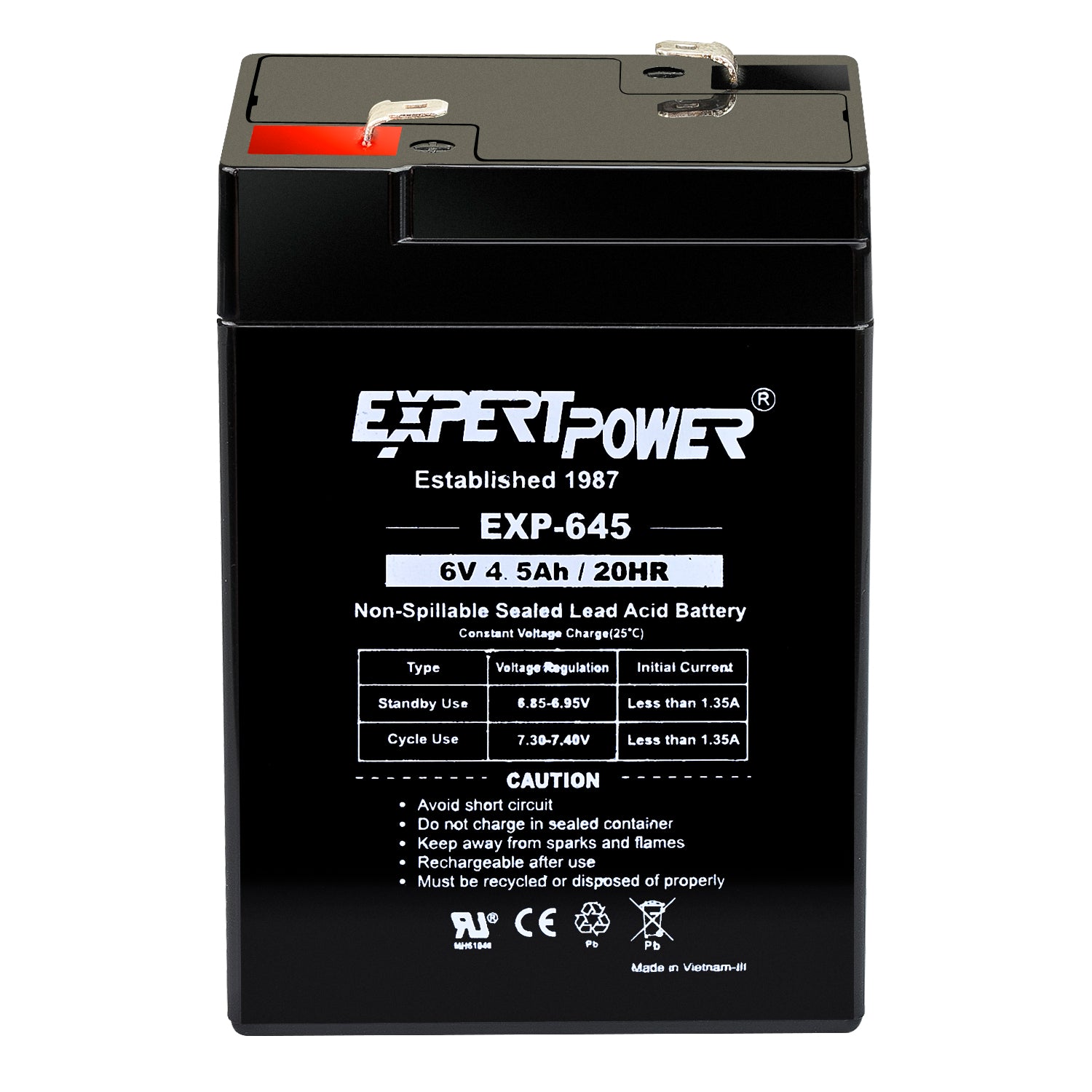 EXP645 6V 4.5Ah - ExpertPower Direct