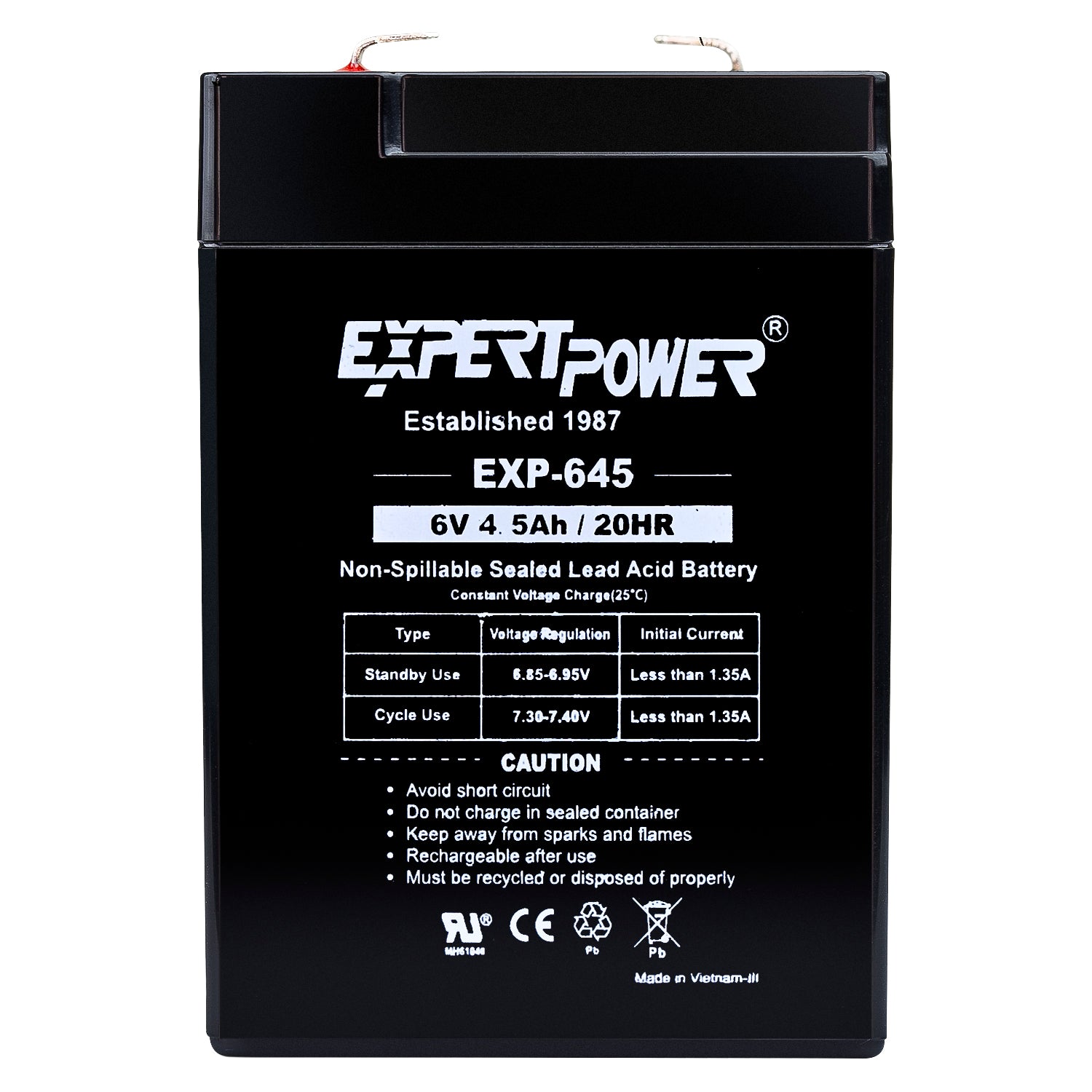 EXP645 6V 4.5Ah - ExpertPower Direct