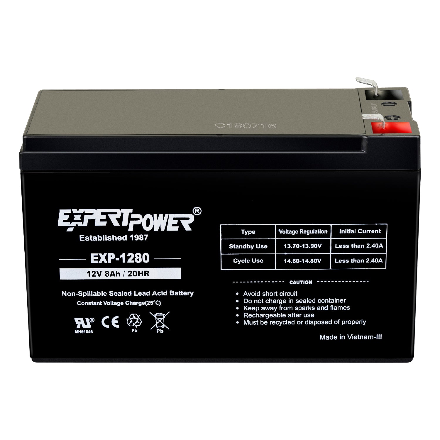 EXP1280 12V 8Ah - ExpertPower Direct