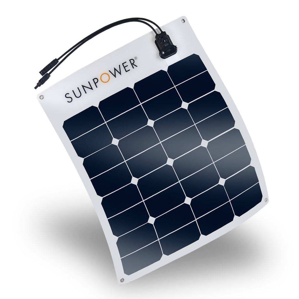 Sol-Go Panel solar flexible de 50 W con asa, construido con células solares  Sunpower Maxeon, 12 V, energía solar fuera de la red compatible con