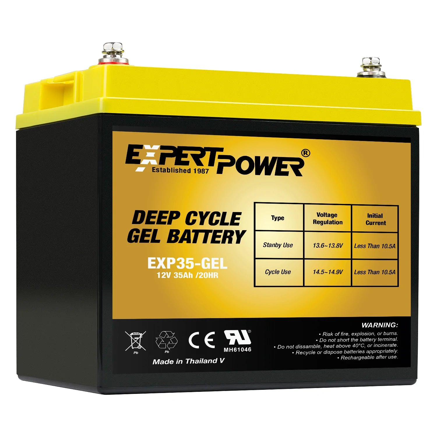 EXP35-GEL 12V 35Ah Gel Deep Cycle [Open Box Item] - ExpertPower Direct