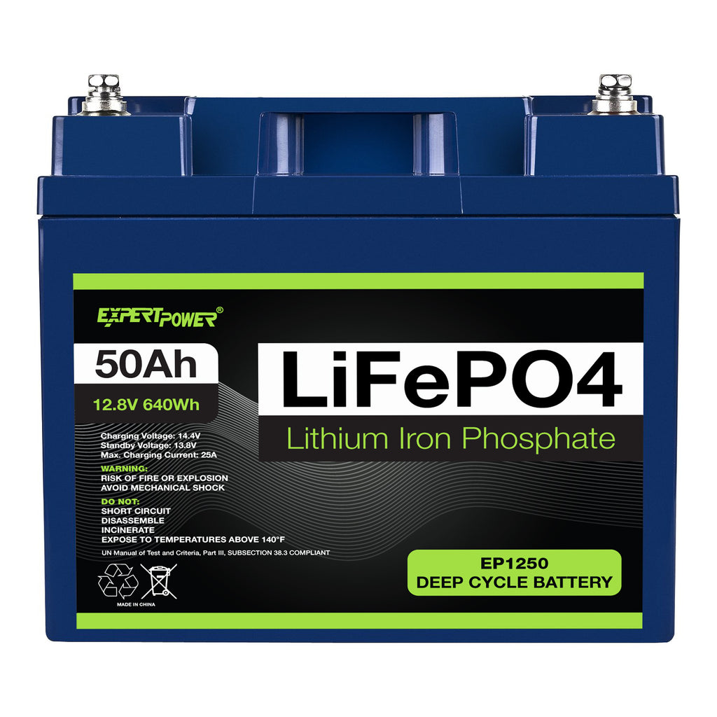 12V 50Ah LiFePO4 Deep Cycle Rechargeable Battery