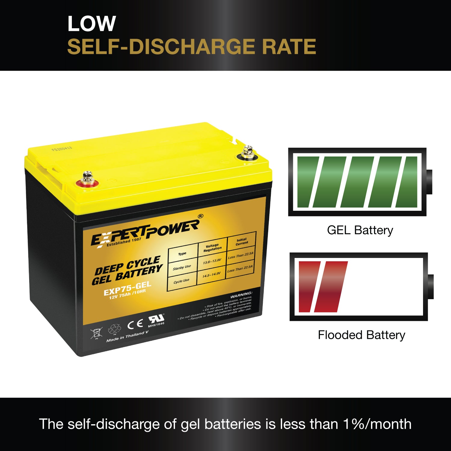 900WH GEL | 210W - ExpertPower Direct