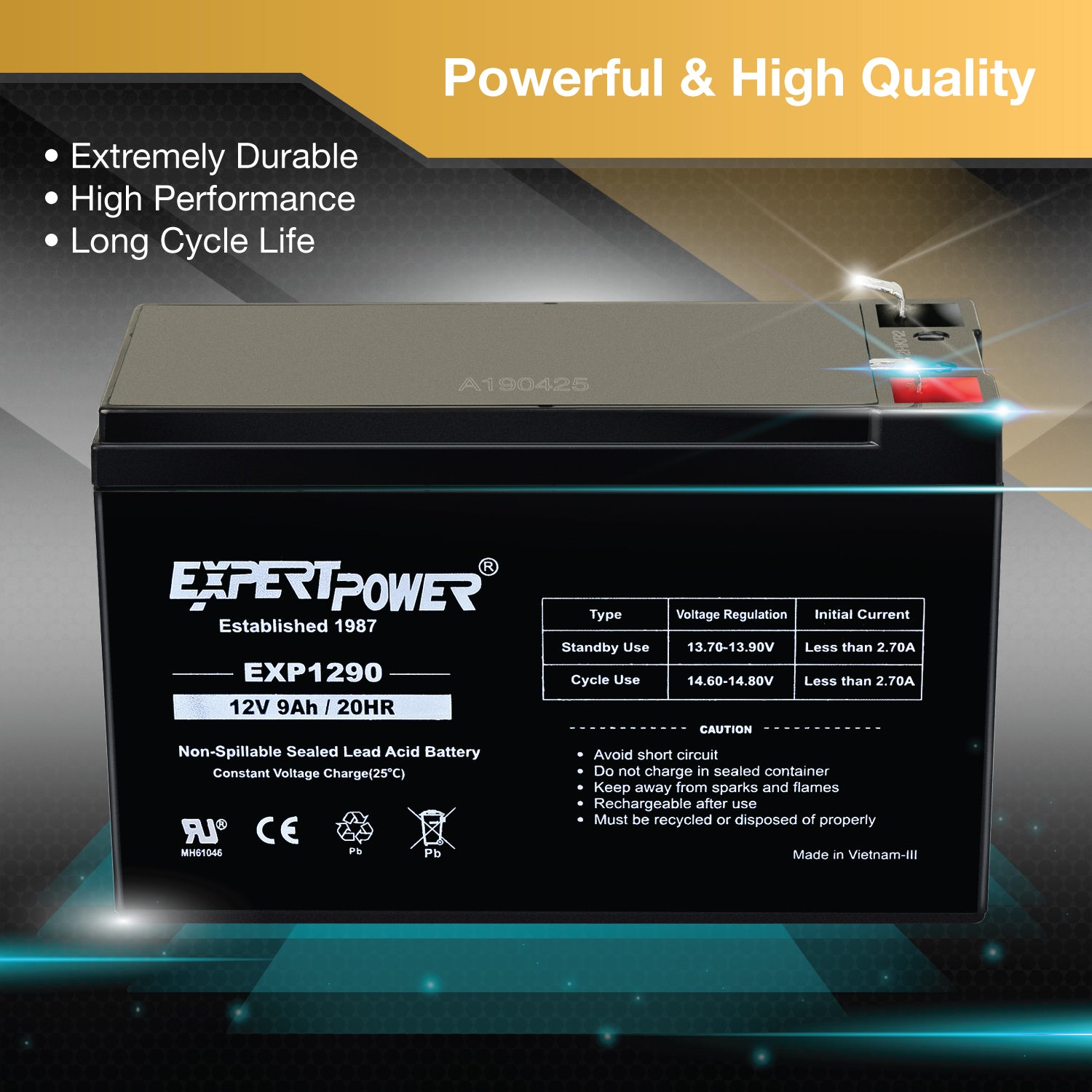 EXP1290 12V 9Ah - ExpertPower Direct