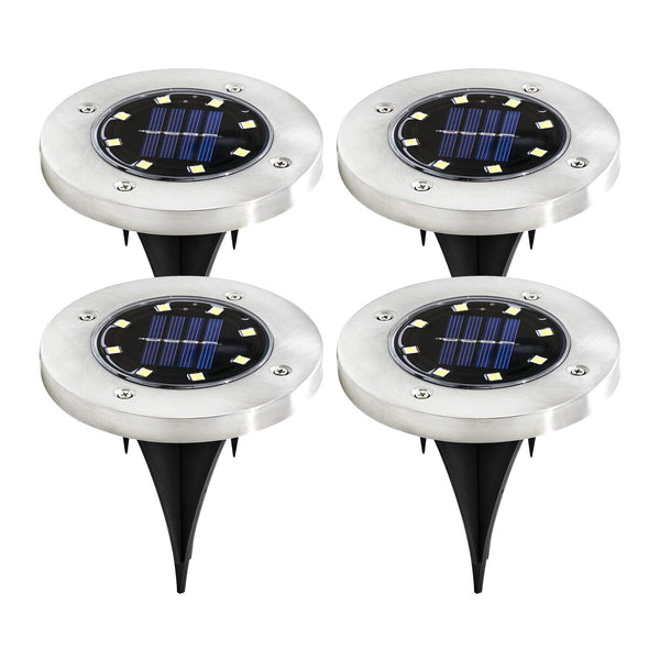 ExpertPower Solar Powered Ground Light for Christmas Holidays, Waterproof 8 LED Patio Light with Dark Sensor for Lawn/Garden, Pathway, Driveway, Pool Walkway and More [4 Pack]