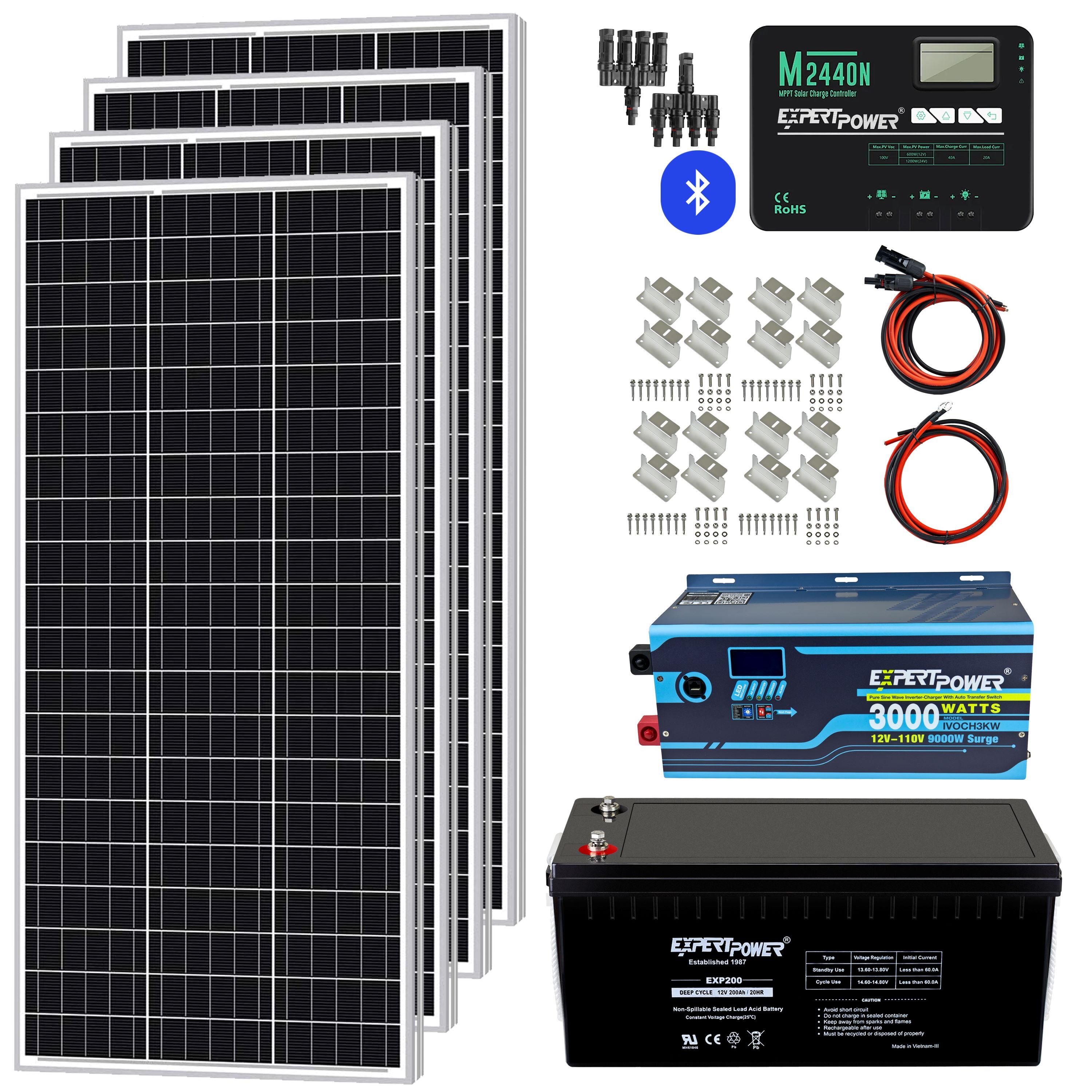 2.4KWH AGM | 400W | 3KW - ExpertPower Direct