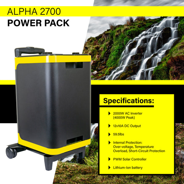 Alpha 2700 + 两个 100W SunPower 太阳能电池板