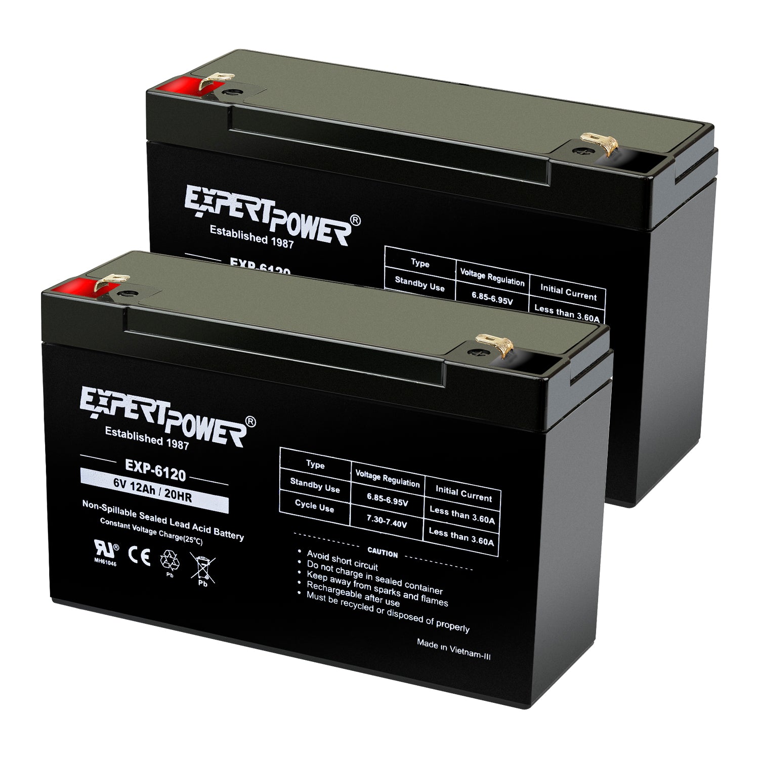 EXP6120 6V 12Ah - ExpertPower Direct