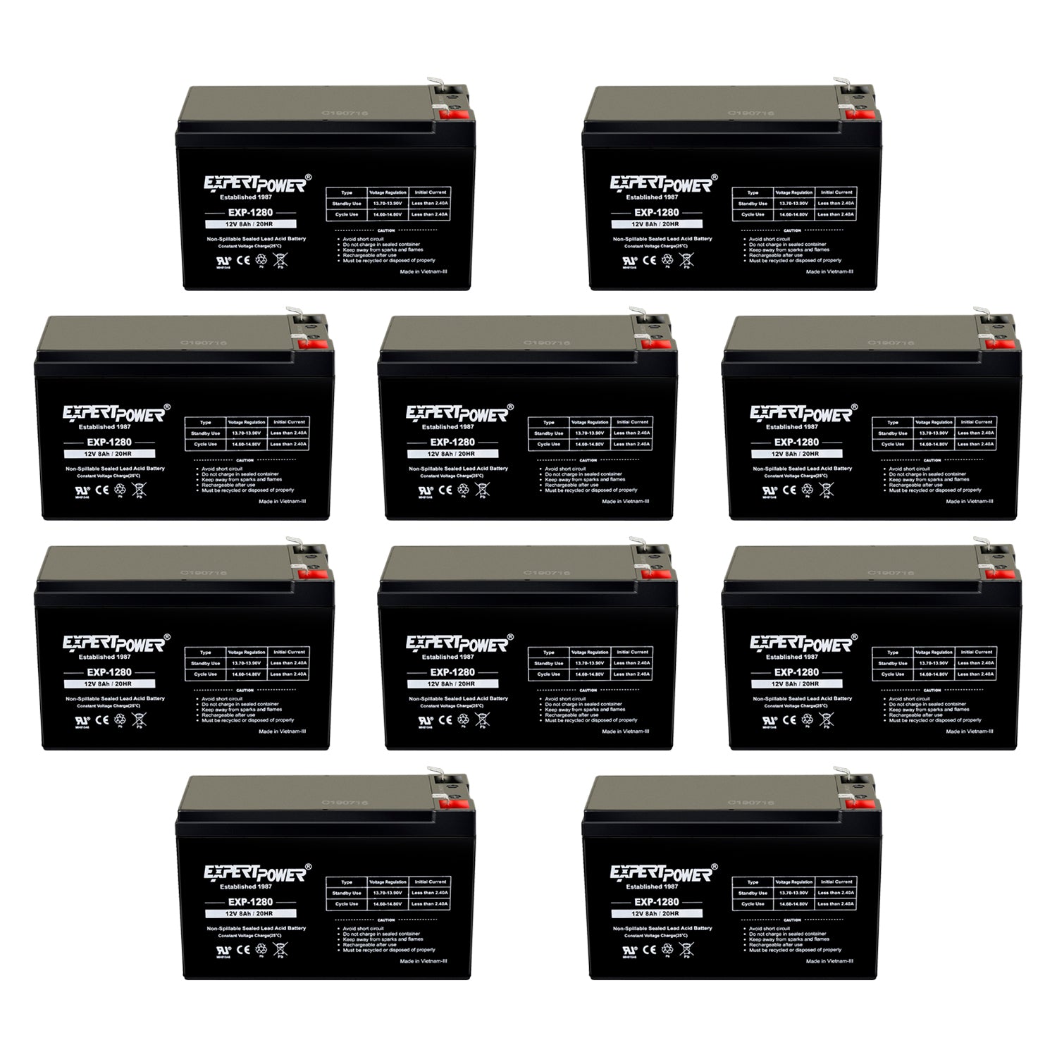 EXP1280 12V 8Ah - ExpertPower Direct