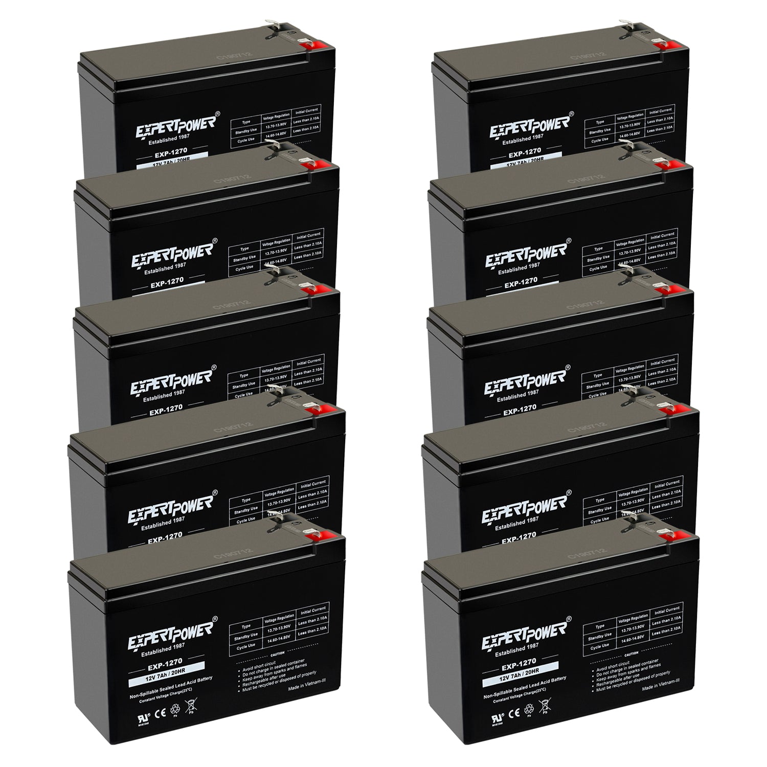 EXP1270 12V 7Ah - ExpertPower Direct