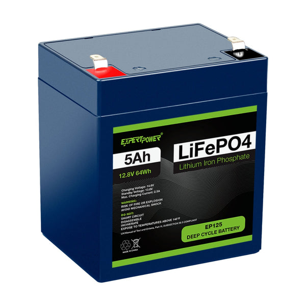 12V 5Ah LiFePO4 - EP125 <p> [Open Box Item]