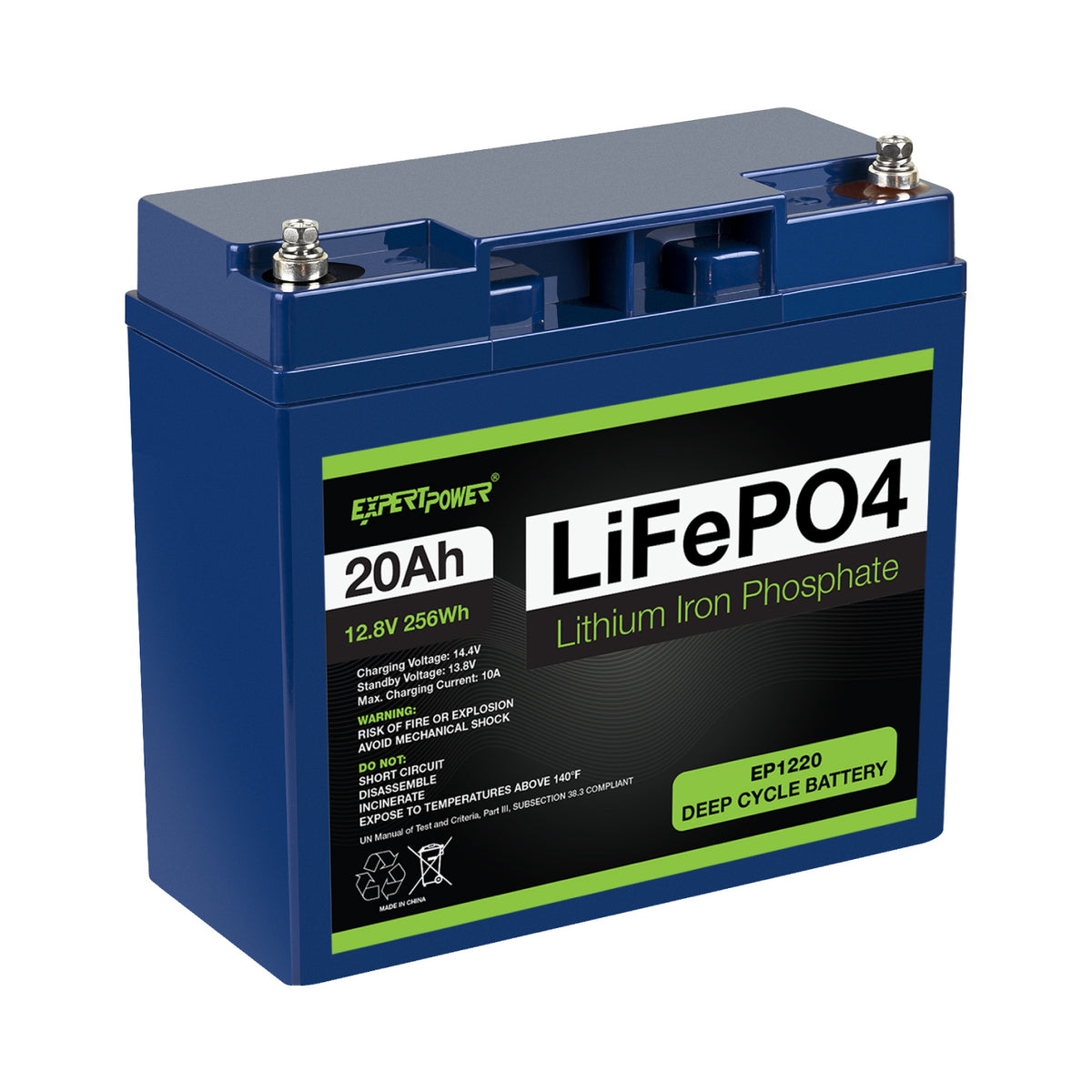 12V 20Ah LiFePO4 Deep Cycle Rechargeable Battery